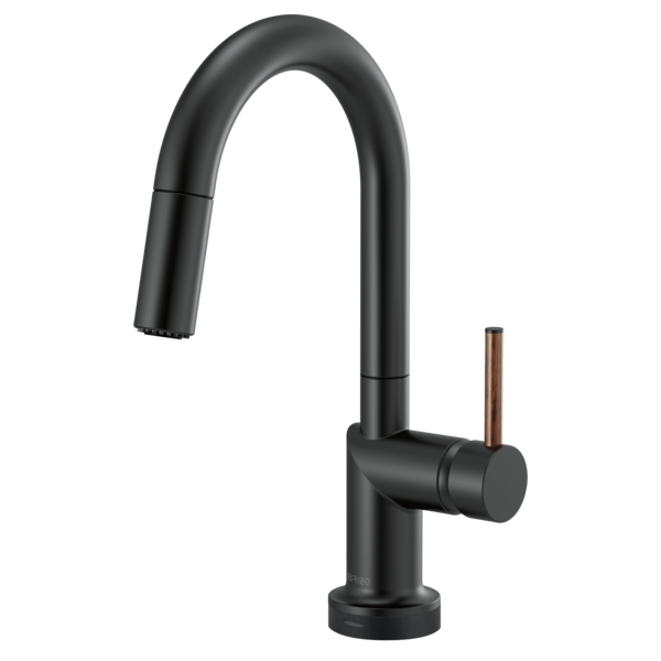 BRIZO 64975LF SmartTouch Pull-Down Prep Kitchen Faucet with Arc Spout - Wood Lever Handle Main image