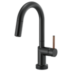 BRIZO 64975LF SmartTouch Pull-Down Prep Kitchen Faucet with Arc Spout - Wood Lever Handle