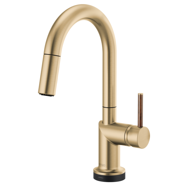 BRIZO 64975LF SmartTouch Pull-Down Prep Kitchen Faucet with Arc Spout - Wood Lever Handle Secondary image