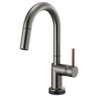 BRIZO 64975LF SmartTouch Pull-Down Prep Kitchen Faucet with Arc Spout - Wood Lever Handle
