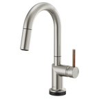 BRIZO 64975LF SmartTouch Pull-Down Prep Kitchen Faucet with Arc Spout - Wood Lever Handle