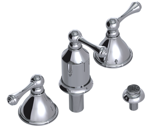 RUBINET 6CFML Jasmin Bidet Fitting with Spray, Diverter, and Vacum Breaker (Less Drain)