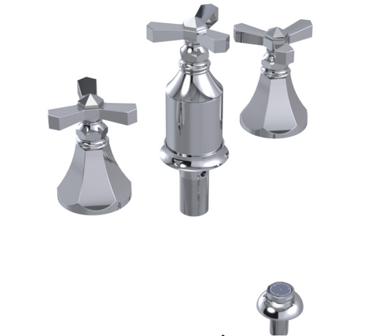 RUBINET 6CHXC Hexis Bidet Fitting with Spray, Diverter, and Vacum Breaker (Less Drain)