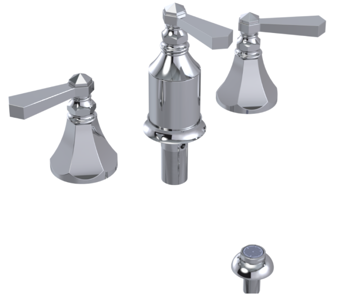 RUBINET 6CHXL Hexis Bidet Fitting with Spray, Diverter, and Vacum Breaker (Less Drain)