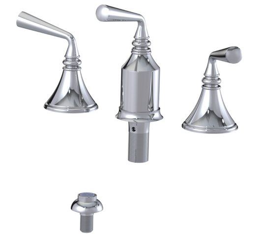 RUBINET 6CJSL Jasmin Bidet Fitting with Spray, Diverter, and Vacum Breaker (Less Drain)