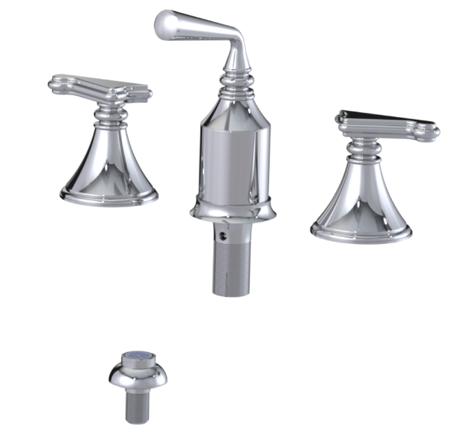 RUBINET 6CJSS Jasmin Bidet Fitting with Spray, Diverter, and Vacum Breaker (Less Drain)