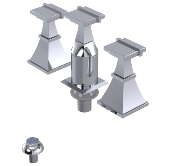 RUBINET 6CMQQ Matthew Quinn Bidet Fitting with Spray, Diverter, and Vacum Breaker (Less Drain)