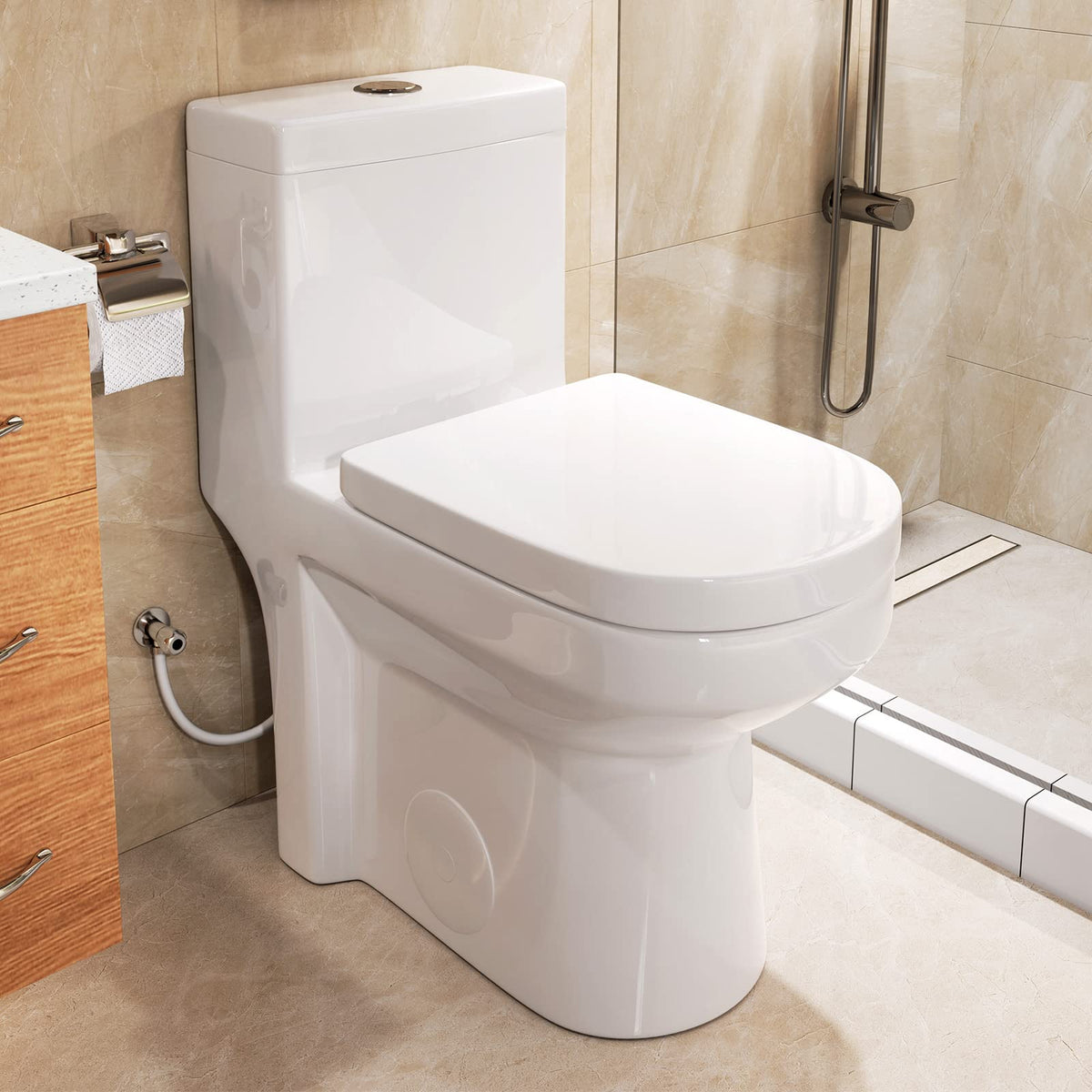Toto Drake® TEST   CST775CEFG54  Two-piece Toilet, 1.28 GPF, Round Bowl - Universal Height (Copy) Main image