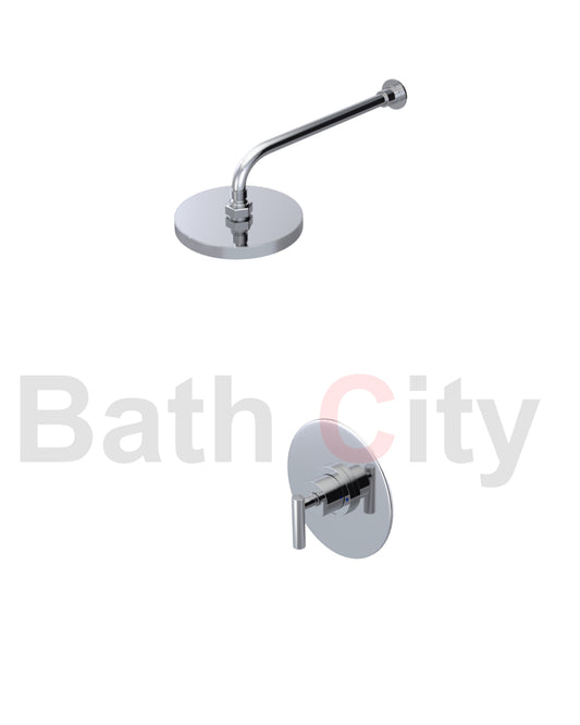 RUBINET 202GNL Genesis Pressure Balance Shower with 8" Wall Mount Shower Head (Trim Only)