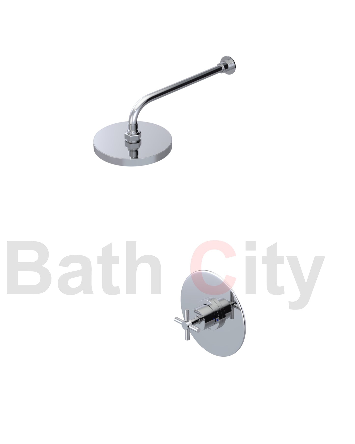 RUBINET 202GNL Genesis Pressure Balance Shower with 8" Wall Mount Shower Head (Trim Only)