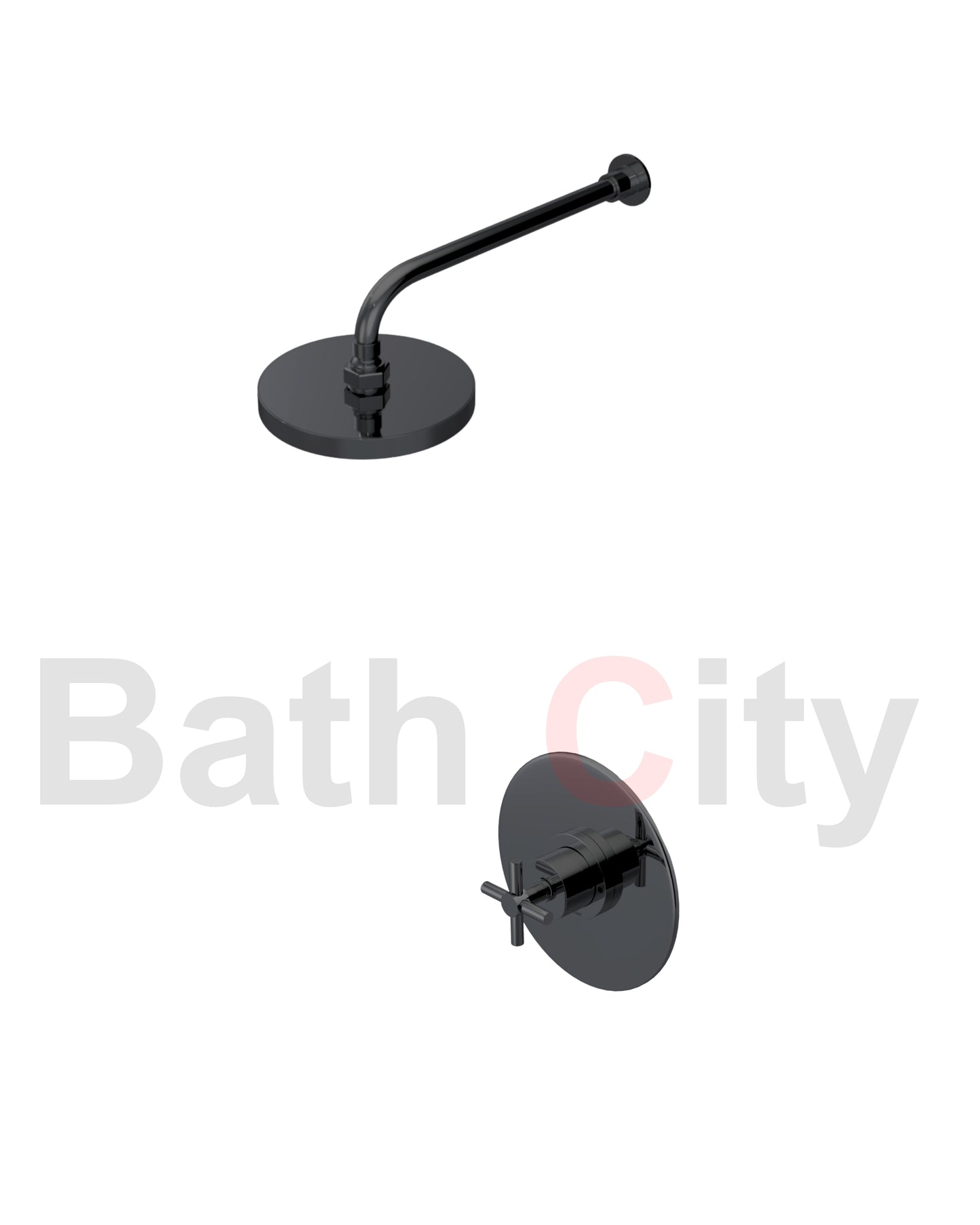 RUBINET 202GNL Genesis Pressure Balance Shower with 8" Wall Mount Shower Head (Trim Only)