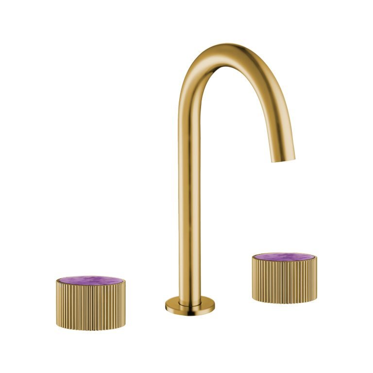 MAIER 82075J Bespoke Wide Spread Lav Curved Handle and Amethyst Inlay Secondary image