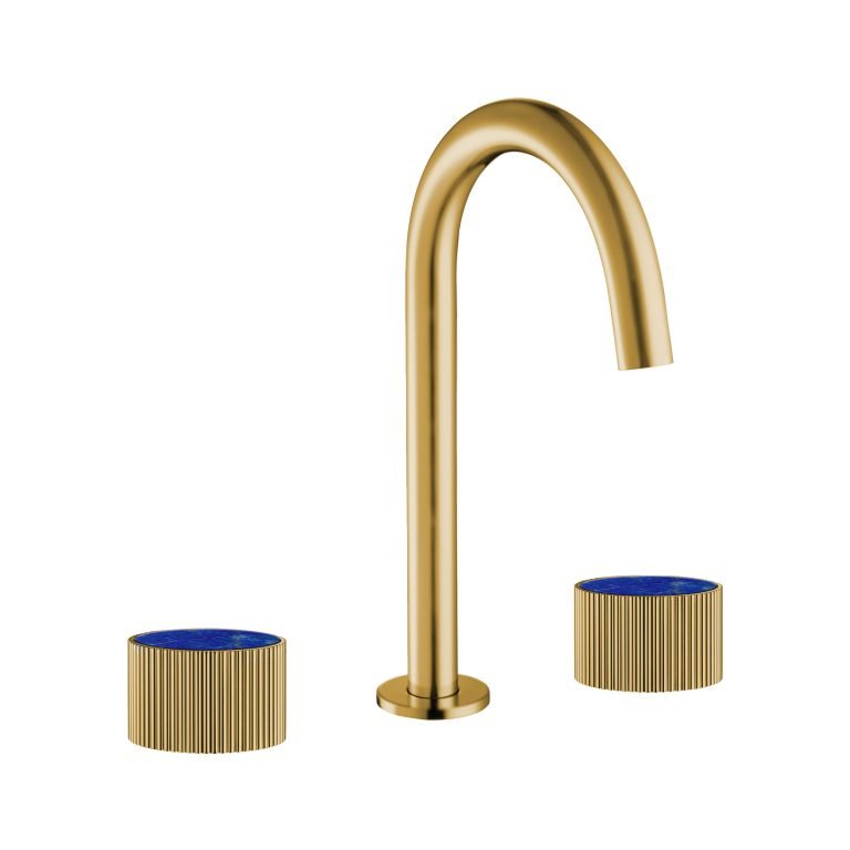 MAIER 82075J Bespoke Wide Spread Lav Curved Handle and Lapis Iazuli Inlay Secondary image