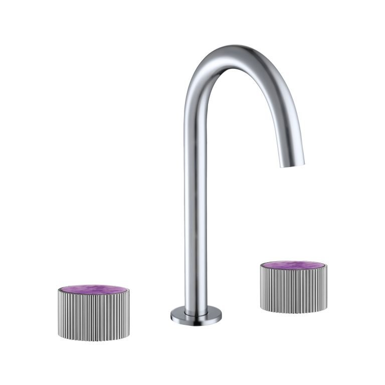 MAIER 82075J Bespoke Wide Spread Lav Curved Handle and Amethyst Inlay Main image