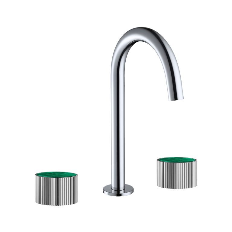 MAIER 82075J Bespoke Wide Spread Lav Curved Handle and Malachite Inlay Main image