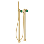 MAIER 82512 Bespoke Floor Mount Tub Filler Curved Handle and Malachite Inlay