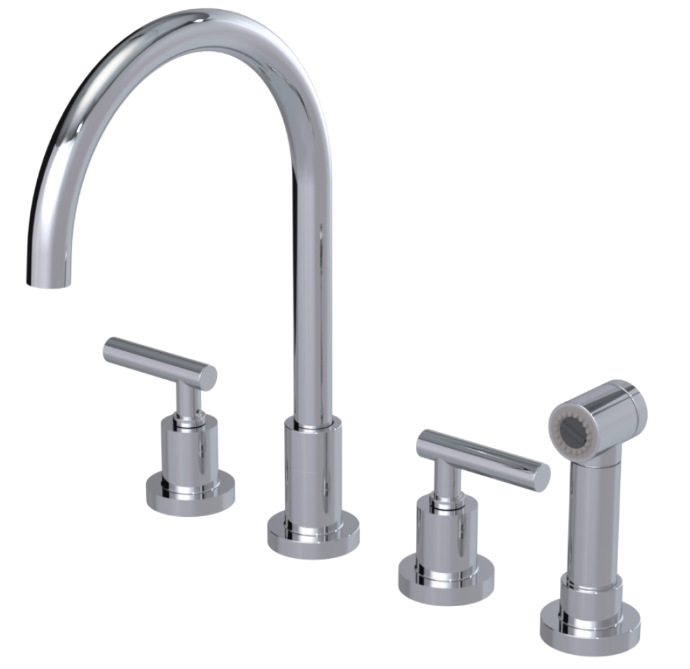 RUBINET 8AGLSL Genesis Widespread Kitchen Set with LaSalle Spout with Hand Spray