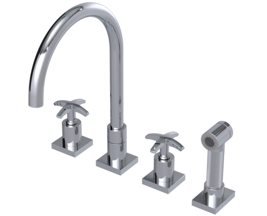 RUBINET 8ALASC LaSalle Widespread Kitchen Set with Hand Spray