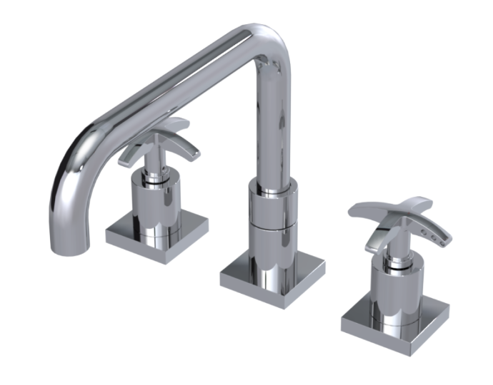 RUBINET 8ALGC LaSalle Widespread Kitchen Set with Genesis Spout