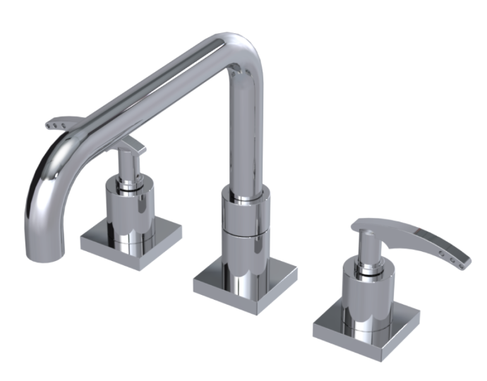 RUBINET 8ALGL LaSalle Widespread Kitchen Set with Genesis Spout