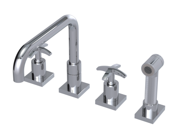 RUBINET 8ALGSC LaSalle Widespread Kitchen Set with Genesis Spout with Hand Spray