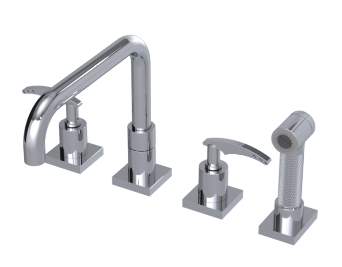 RUBINET 8ALGSL LaSalle Widespread Kitchen Set with Genesis Spout with Hand Spray Main image