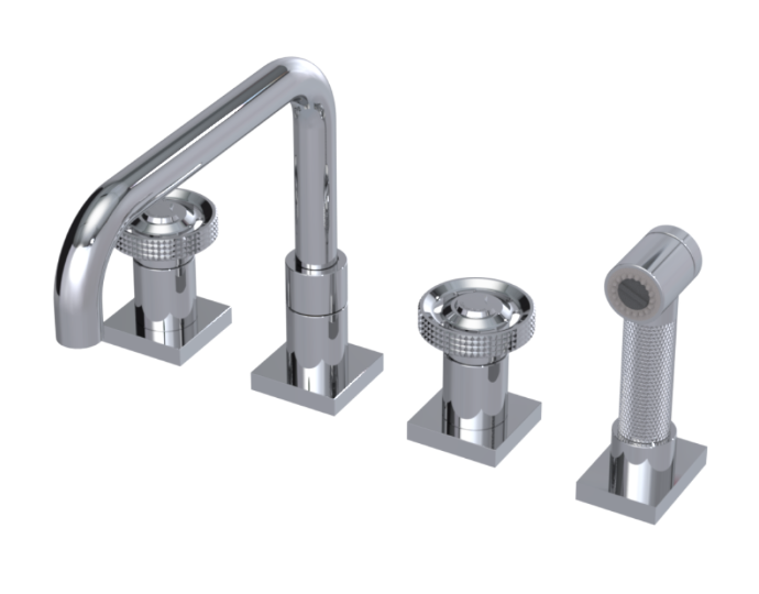 RUBINET 8ALGSR LaSalle Widespread Kitchen Set with Genesis Spout with Hand Spray Main image