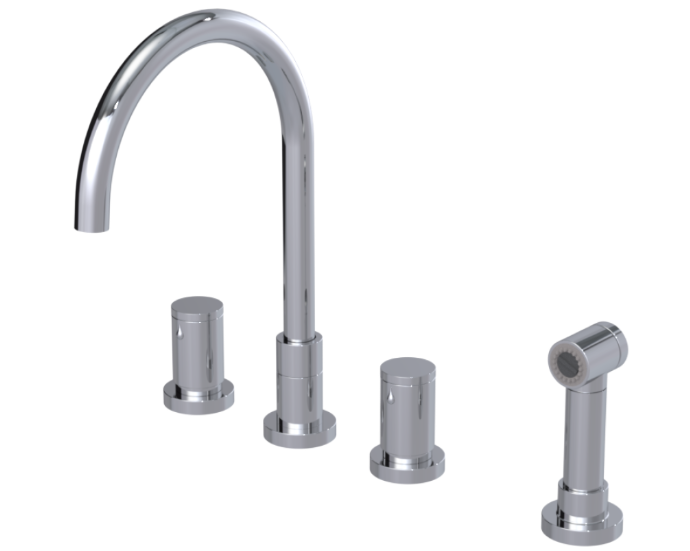 RUBINET 8ANVSR Nouveau Widespread Kitchen Set with Hand Spray Main image
