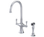 RUBINET 8DFMSL Jasmin Two Handle Single Hole Kitchen Set with Hand Spray