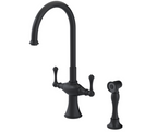RUBINET 8DFMSL Jasmin Two Handle Single Hole Kitchen Set with Hand Spray