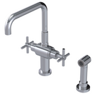 RUBINET 8DGNSC Genesis Two Handle Single Hole Kitchen Set with Hand Spray