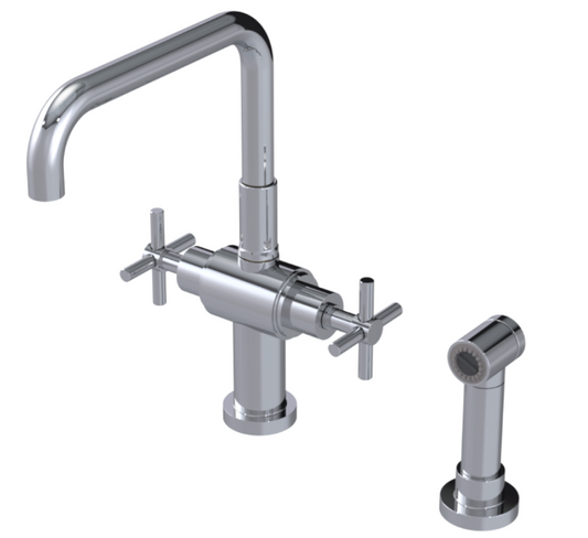 RUBINET 8DGNSC Genesis Two Handle Single Hole Kitchen Set with Hand Spray