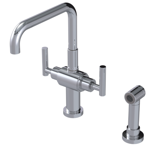 RUBINET 8DGNSL Genesis Two Handle Single Hole Kitchen Set with Hand Spray