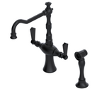 RUBINET 8DHXSL Hexis Two Handle Single Hole Kitchen Set with Hand Spray