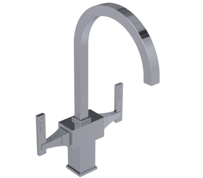 RUBINET 8DICL Ice Two Handle Single Hole Kitchen Set