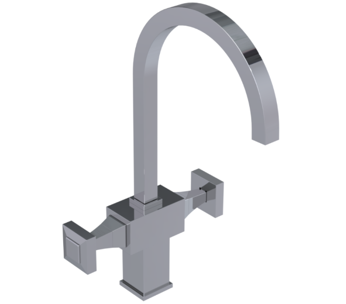 RUBINET 8DICQ Ice Two Handle Single Hole Kitchen Set