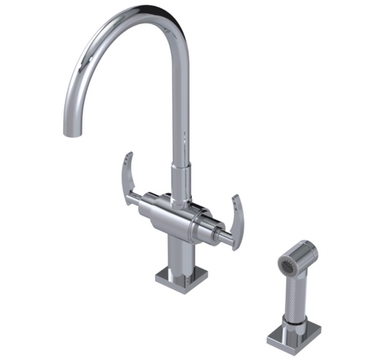 RUBINET 8DLASL LaSalle Two Handle Single Hole Kitchen Set with Hand Spray