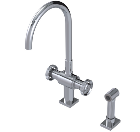 RUBINET 8DLASR LaSalle Two Handle Single Hole Kitchen Set with Hand Spray