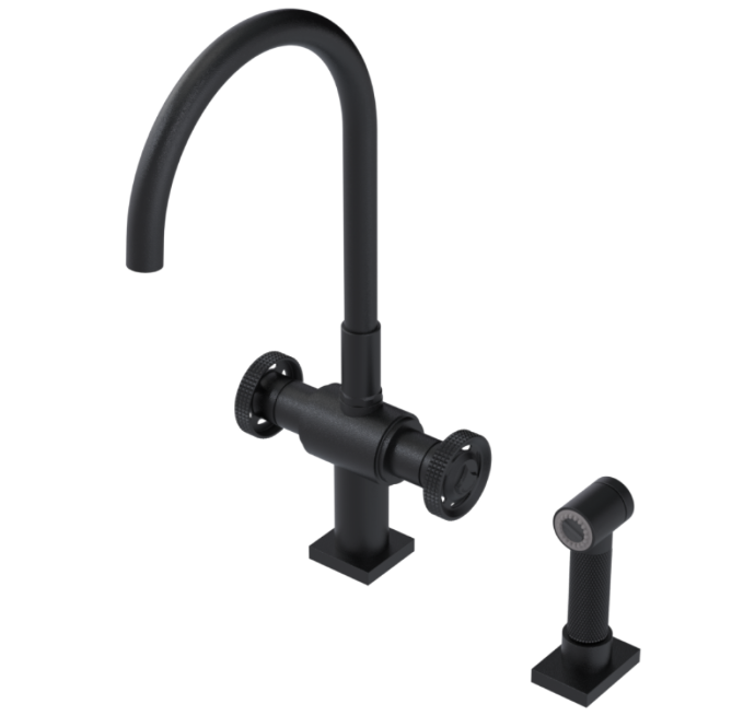 RUBINET 8DLASR LaSalle Two Handle Single Hole Kitchen Set with Hand Spray