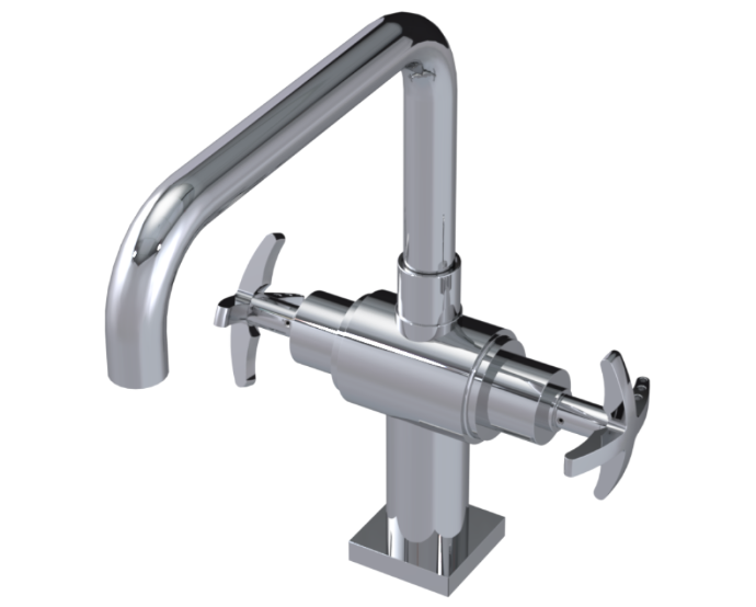 RUBINET 8DLGC LaSalle Two Handle Single Hole Kitchen Set with Genesis Spout