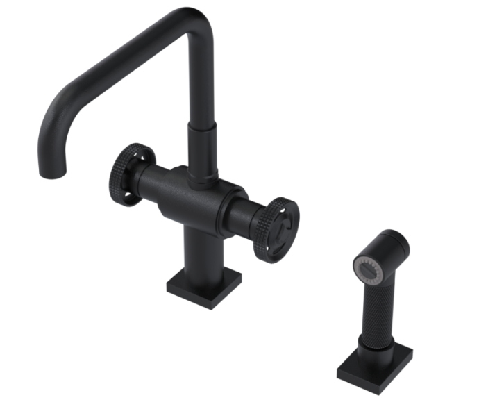 RUBINET 8DLGSR LaSalle Two Handle Single Hole Kitchen Set with Genesis Spout with Hand Spray