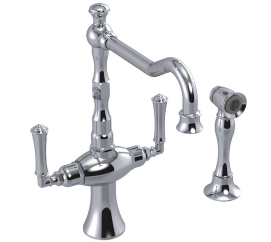 RUBINET 8DRVSL Raven Two Handle Single Hole Kitchen Set with Hand Spray