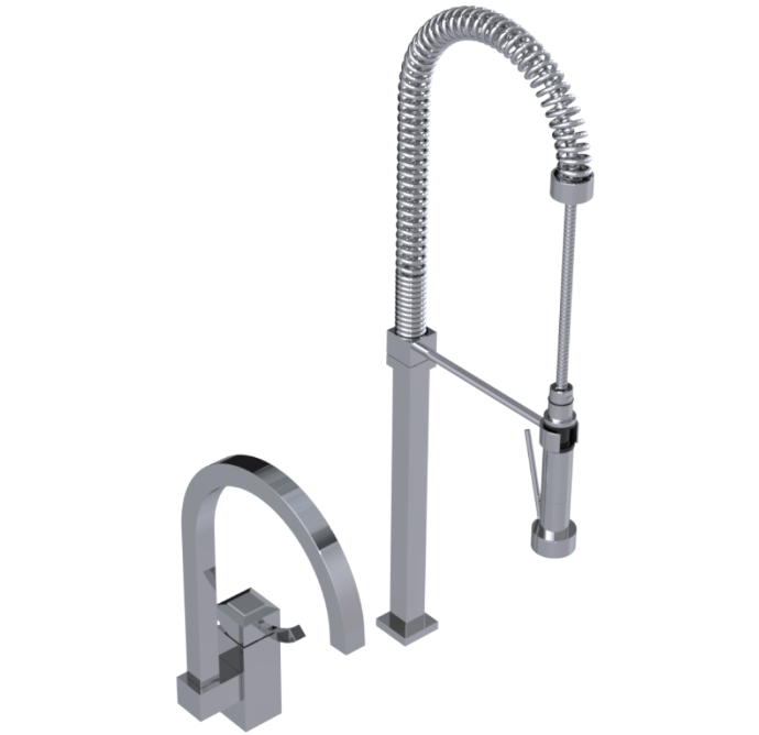 RUBINET 8IICL Ice Single Control Kitchen Set with Industrial Spray Main image