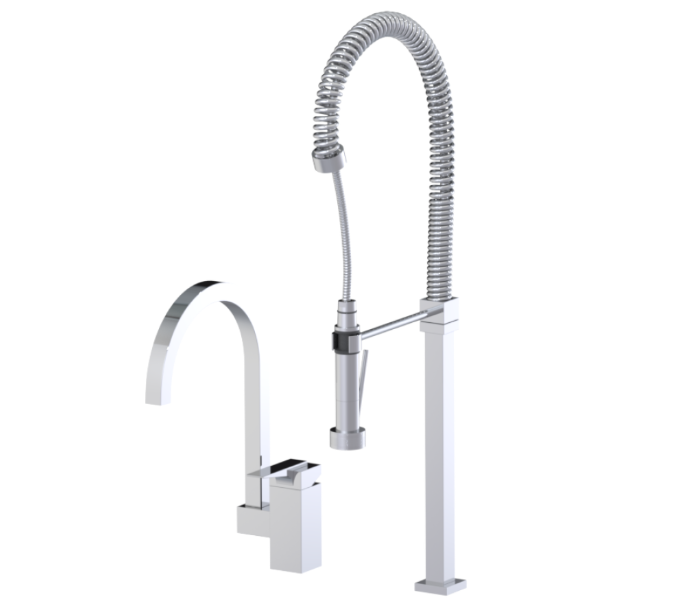 RUBINET 8IRSL Seven Single Control Kitchen Set with Industrial Spray