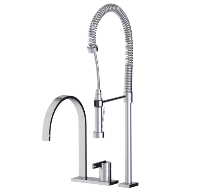 RUBINET 8IRTL R10 Single Control Kitchen Set with Industrial Spray