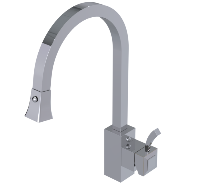 RUBINET 8JICL Ice Single Control Kitchen set with Retractable Dual Function Spray Main image