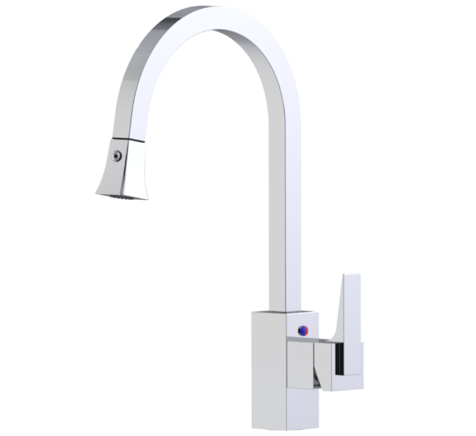 RUBINET 8JRSL Seven Single Control Kitchen set with Retractable Dual Function Spray Main image