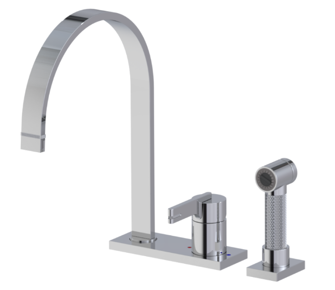 Rubinet R10 RUBINET 8MRTSL R10 Single Control Kitchen set with Hand Spray – Bath City