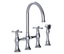 RUBINET 8UFMC Jasmin Kitchen Bridge Faucet with Hand Spray