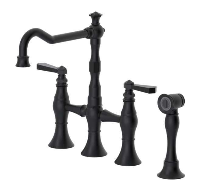 RUBINET 8UHXL Hexis Kitchen Bridge Faucet with Hand Spray